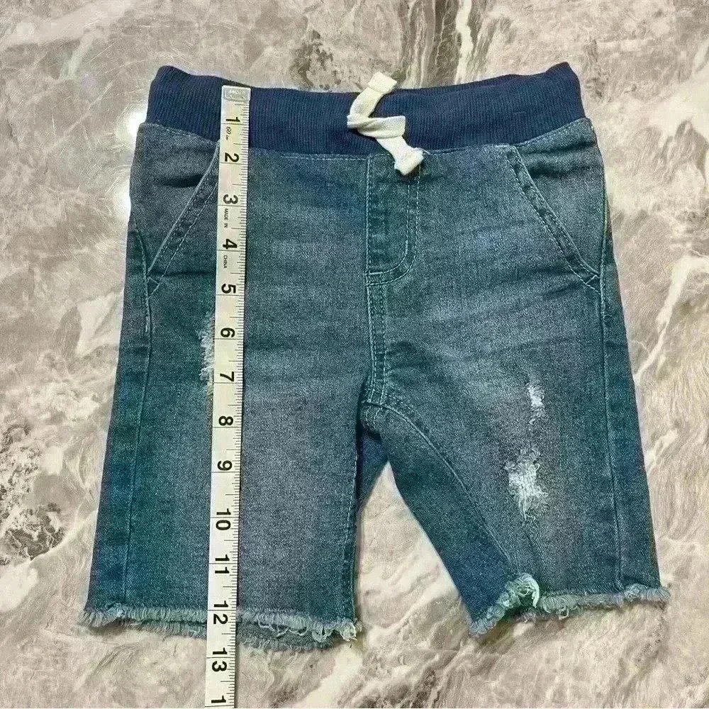 Epic Threads toddler Jersey Pull On Shorts blue denim Drawstring Size 4T - Picture 3 of 6